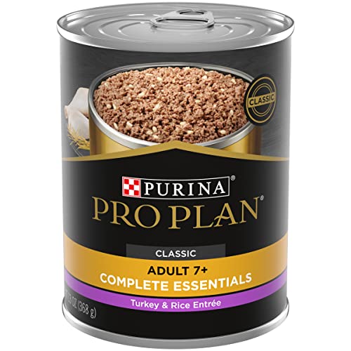 Purina Pro Plan High Protein Wet Dog Food for Senior Dogs, Adult 7+ Wet Dog Food, Turkey and Rice Entree - (12) 13 oz. Cans