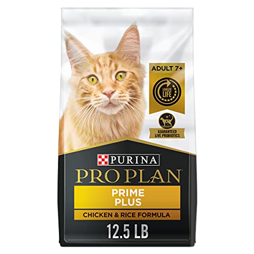 Purina Pro Plan Senior Cat Food With Probiotics for Cats, Chicken and Rice Formula - 12.5 lb. Bag