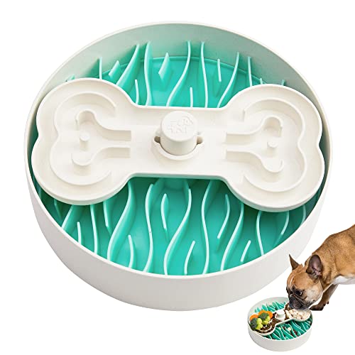 Puzzle Feeder Slow Feeder Dog Bowl, Dog Bowl for Dry, Wet, and Raw Food, 9.8 Inches Dog Food Puzzle Makes Mealtime Fun and Healthy, Dog Puzzles for All Breed Dogs, Green