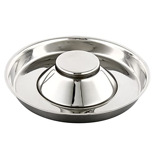 QIYADIN Stainless Steel Pet Bowl for Puppy and Cat, Dog Food and Water Feeding Bowl, Puppies and Kittens Weaning Bowls, Multiple Dogs and Cats Eat and Drink Together (1PC, M)