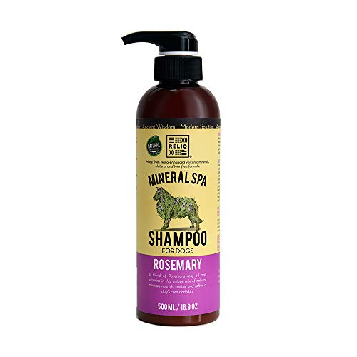 RELIQ Natural Mineral SPA Shampoo Rosemary for Dog/Puppy. No soap no Oatmeal Formula. Tear Free and Long Lasting Odor Control. Super Soft and Shiny Coat After wash.