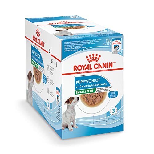Royal Canin Size Health Nutrition Small Puppy Chunks in Gravy Wet Dog Food, 3 Oz pouches 12-pack