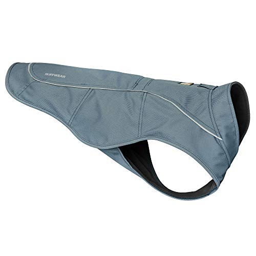 Ruffwear, Overcoat Fleece Lined Water Resistant Cold Weather Jacket for Dogs, Slate Blue, Large