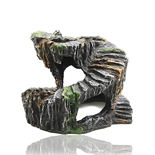 RUNANIA Turtle Basking Platform Rock Reptile Tank Accessories Hideout Ramp for Tortoise Leopard Gecko Lizard Hermit Crab Climbing & Play