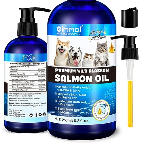 Salmon Oil for Dogs, Fish Oil for Dogs, Relieves Scratching & Joint Function, Supports Healthy Dog Skin and Coat Supplement, Contains Omega-3, EPA&DHA,Wild Alaskan Salmon Oil for Dogs Skin and Coat