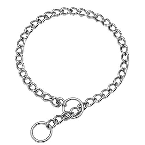 SGODA Chain Dog Training Choke Collar, 304 Stainless Steel, Total Length 22 in, 3 mm