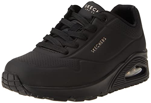 Skechers womens Skecher Street Women's Uno - Stand on Air Sneaker, Black/Black, 8.5 US