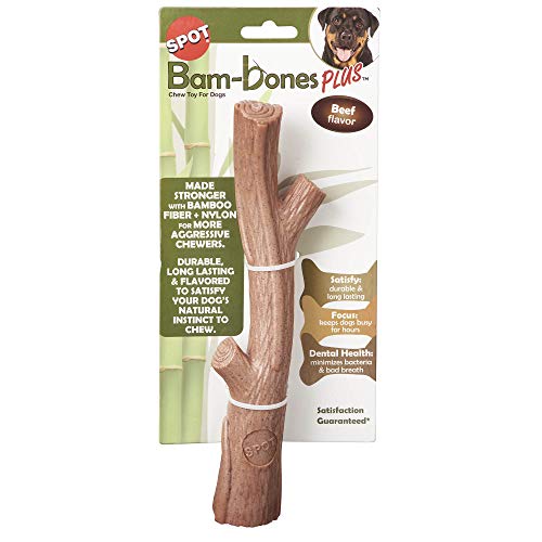SPOT by Ethical Products- Bambone Bamboo Stick Durable Dog Chew Toy for Aggressive Chewers, Puppies and Puppy Teething Toy – A Non Splintering Alternative to Real Wood - Large