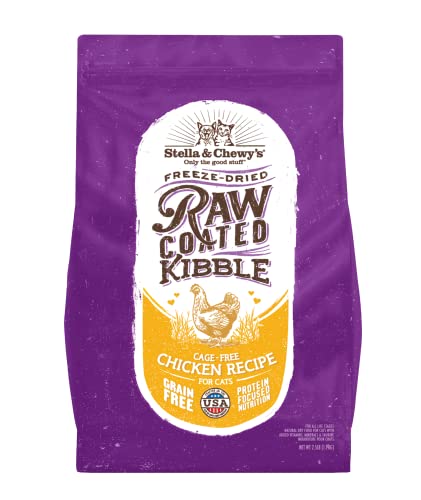 Stella & Chewy’s Raw Coated Premium Kibble Cat Food – Grain Free, Protein Rich Meals – Cage-Free Chicken Recipe – 2.5 lb. Bag