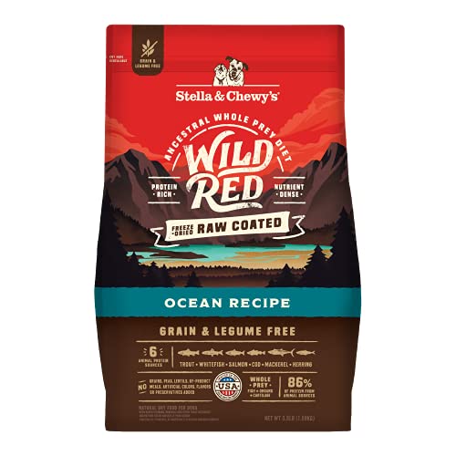 Stella & Chewy's Wild Red Dry Dog Food Raw Coated High Protein Grain & Legume Free Ocean Recipe, 3.5 lb. Bag