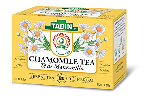 Tadin Chamomile Herbal Tea, Caffeine Free, 24 Tea Bags Per Box, Pack of 6 Boxes Total