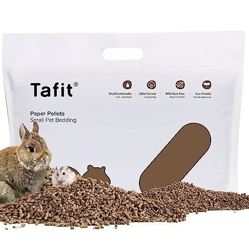 tafit Small Animals Bedding Natural Paper Pellets Litter Hamsters Guinea Pigs Bedding Strong Absorption, Dust-Free Rabbits, Bunny Litter, Odor Control for Hedgehogs, Chinchillas, Small Pets