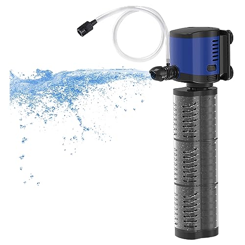 TARARIUM Aquarium Filter Powerful 260GPH for 35-75 Gallon Fish Tank Small Pond Fountain, Wave-Maker Submersible Water Pump Turtle Tank Filter for Saltwater & Freshwater System