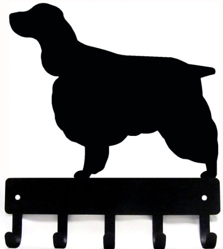 The Metal Peddler English Springer Spaniel - Key Holder & Dog Leash Hanger for Wall - Large 9 inch Wide - Made in USA; Gift for Dog Lovers