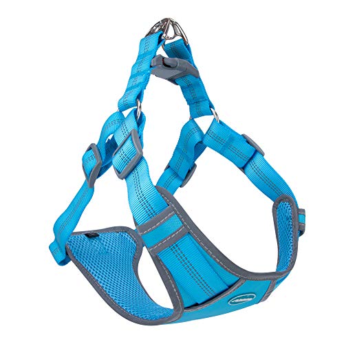 ThinkPet Escape-Proof Step in Dog Harness - No Pull Breathable Reflective Padded Comfortable Halter Adjustable Harness M Light Blue