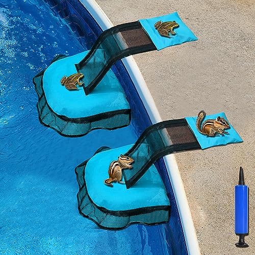 Uharbour Pool Animal Escape Ramp, Pool Frog Saver, Frog Pool Escape, Frog Saver for Swimming Pool, Pool Critter Escape Ramp, Frog Saver for Swimming Pool, 2 Pack Comes with Pump