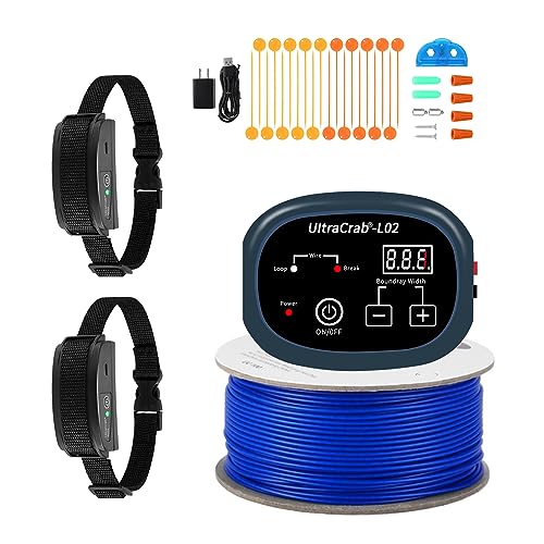Underground Two Dogs Electric Fence,Invisible In-Ground Dog Fence, with 2 Tone and Shock Correction Training Collars, Perfect Pet Containment