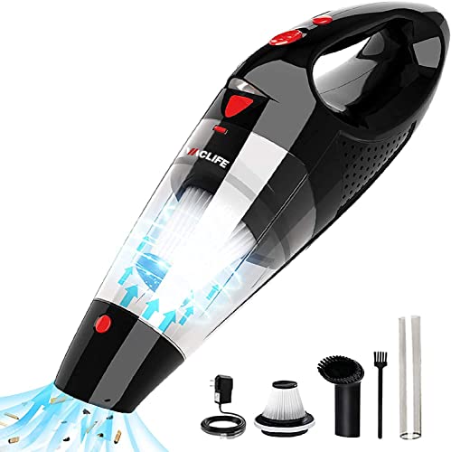 VacLife Handheld Vacuum, Car Vacuum Cleaner Cordless, Mini Portable Rechargeable Wireless Vacuum Cleaner with 2 Filters, Red (VL188-N)