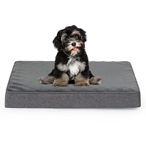 Vamcheer Memory Foam Dog Bed - Orthopedic Dog Bed for Small Dogs, 2-Layer Egg-Crate Foam Dog Bed with Removable Washable Cover, Waterproof Lining, Soft Flannel Top and Nonskid Bottom (S:23"x18"x3")