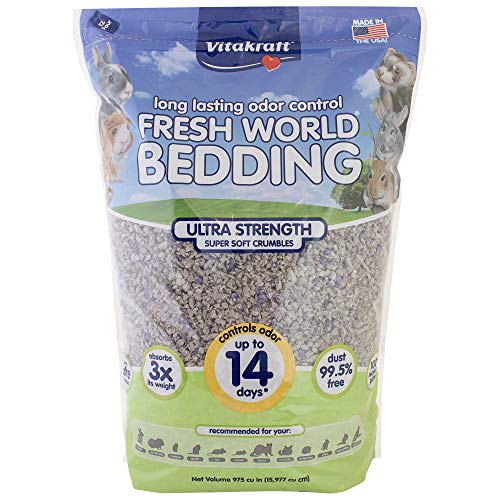 Vitakraft Fresh World Small Animal Bedding - Ultra Strength - Pet Bedding for Litter Boxes and Cages (16 L),Gray