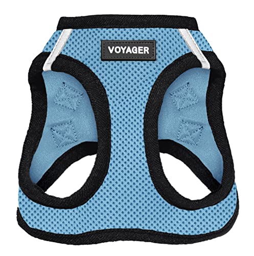 Voyager Step-in Air Dog Harness - All Weather Mesh Step in Vest Harness for Small and Medium Dogs by Best Pet Supplies - Harness (Baby Blue/Black Trim), Small