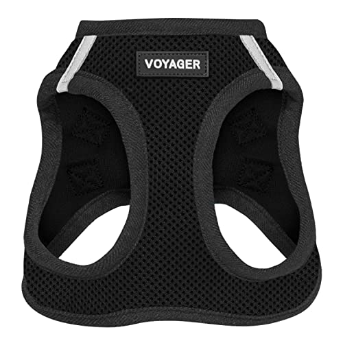 Voyager Step-in Air Dog Harness - All Weather Mesh Step in Vest Harness for Small and Medium Dogs by Best Pet Supplies - Harness (Black), Small