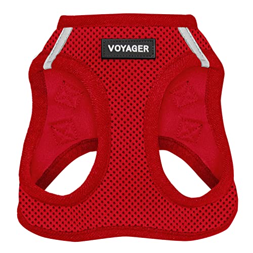 Voyager Step-in Air Dog Harness - All Weather Mesh Step in Vest Harness for Small and Medium Dogs by Best Pet Supplies - Harness (Red), Medium