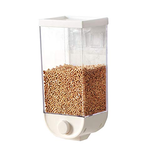 Wall-mounted grain container dispenser, dry food dispenser, used for dry food, nuts, candy, beans, cat food, dog food (1500ML)