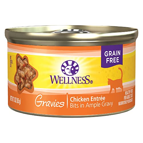 Wellness Complete Health Gravies Grain Free Canned Cat Food, Chicken Dinner, 3 Ounces (Pack of 12)