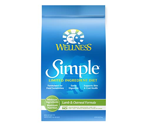Wellness Simple Natural Limited-Ingredient Grain-Free Dry Dog Food, Easy to Digest for Sensitive Stomachs, Supports Skin & Coat (Lamb and Oatmeal, 26-Pound Bag)