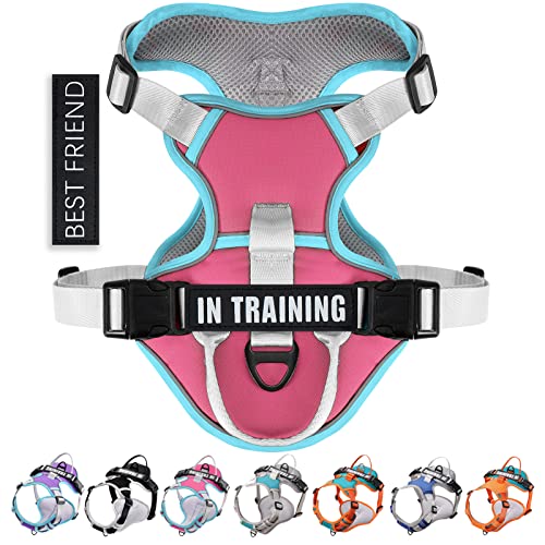 WENDISI No Pull Dog Harness, Reflective Dog Vest Harness with Front & Back 2 Leash Clips, Oxford Pet Harness Adjustable Soft Padded Dog Vest with Easy Control Handle for Small Medium Large Dogs