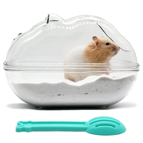 Wenriko Hamster Sand Bath Container, Hamster Sand Bath Box, Hamster Sand Bathtub with Cleaning Scoop, Big Space, Avoid Kicking Sand Out, Easy to Clean, Perfect for Dwarf Hamster, Syrian Hamster(Large)