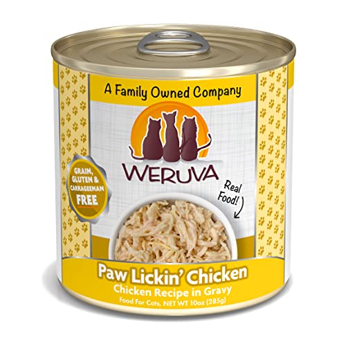 Weruva Classic Cat Food, Paw Lickin’ Chicken with Chicken Breast in Gravy, 10oz Can (Pack of 12)