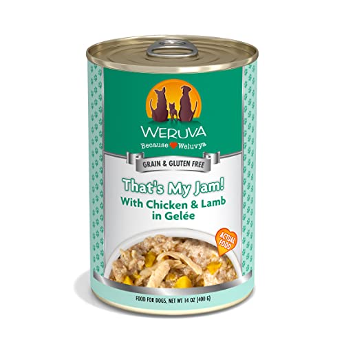 Weruva Classic Dog Food, That's My Jam! with Chicken & Lamb in Gelée, 14oz Can (Pack of 12), Green