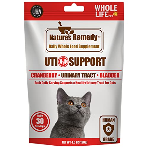 Whole Life Pet Urinary Tract Daily Supplement for Cats – Cranberry with Probiotics. UTI Prevention, Bladder Health. Mixes in Food or with Water for Hydrating Snack