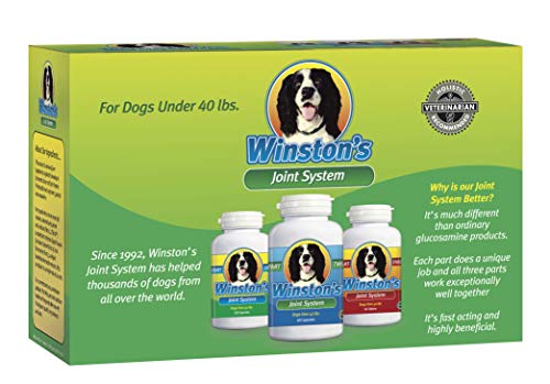 Winston’s Joint System - for Smaller Dogs Under 40 Pounds - 100% Natural Whole Food Supplement System for Arthritis, Hip Dysplasia and Joint + Pain Relief - One Month Supply - Since 1992