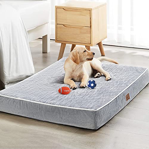WNPETHOME Orthopedic Dog Beds for Medium Dogs, Extra Large Waterproof Dog Bed with Removable Washable Cover & Anti-Slip Bottom, Egg Crate Foam Pet Bed Mat, Multi-Needle Quilting Medium Dog Bed