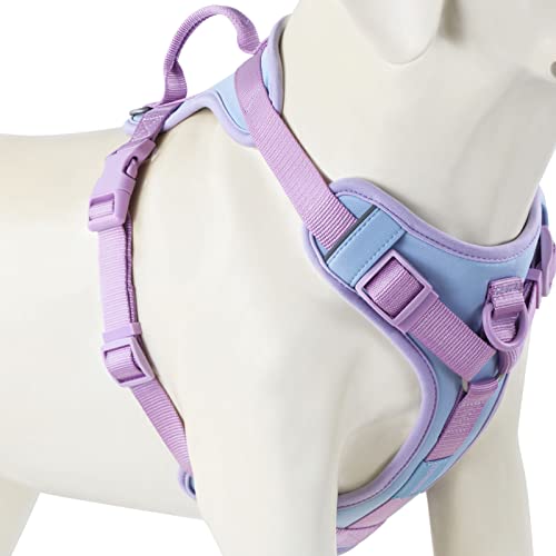 Wolfone No Pull Dog Harness Adjustable Soft Padded Pet Vest with Control Handle Adorable Daily Harness for Dogs（Spun Sugar S）