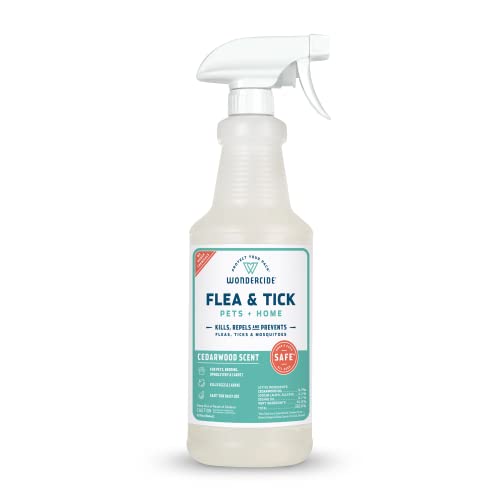 Wondercide - Flea, Tick & Mosquito Spray for Dogs, Cats, and Home - Flea and Tick Killer, Control, Prevention, Treatment - with Natural Essential Oils - Pet and Family Safe - Cedarwood 32 oz