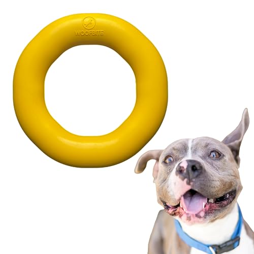 WoofBite Super Durable Dog Ring - Tough, Strong Chew & Fetch Toy for Power, Extreme, Aggressive Chewers - Heavy Duty Natural Rubber - Medium/Large Dogs