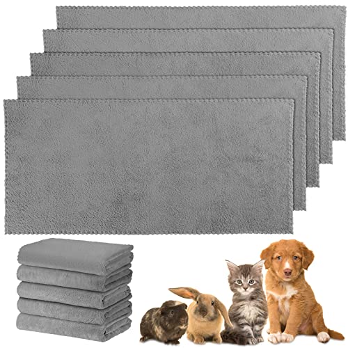 10 Pieces Guinea Pigs Blankets Hamster Fleece Cage Liners Soft Guinea Pig Accessories Small Animal Pet Blanket Sleep Bedding Mats Pet Supplies for Dog Puppy Cat (Gray, 47 x 24 Inch)