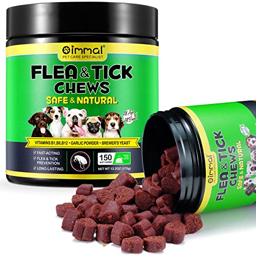 150 Tablets Flea and Tick Prevention for Dogs Chewables Pills, Natural Pest Control & Defense Chews, Oral Flea Pills for All Breeds & Ages Dogs, Oral Flea Pills for Dogs Supplement