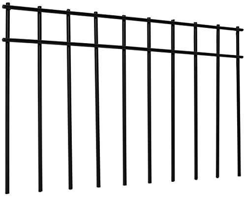 17”x10” (10 Pack) No Dig Animal Barrier Fence with 1.5inch Spike Spacing, 4 Gauge Black Powder Coated Steel - Underground Decorative Dog Fence Ground Stakes for Outdoor Garden Yard Patio