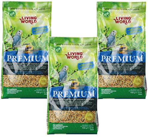 (3 Pack) Living World Premium Parakeet/Budgie Mix, 2 Pounds each