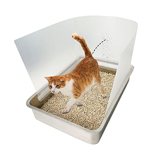 3 Pcs Connectable Cat Litter Box Pee Shields High Side Easy Cleaning Anti-Splashing Litter Pan Shield - Litter Box Not Included