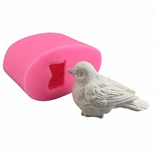 3D Bird Soap Mold Small Bird Silicone Mould for Soap Making Chocolate Candy Molds Cake Fondant Topper Decoration Resin Clay Plaster Candle Crayon Melt Mold (Random Color)