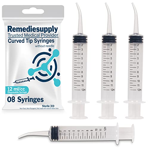 8 PCs 12 ml Syringes for Liquid – Individually Packed Sterile Plastic Syringes Without Needle for Teeth Washing, Dispensing Lip-gloss, Medicine, Feeding Pet, Watering Plants & Lab Experiments