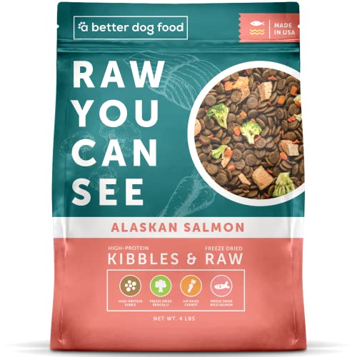 A Better | Salmon Dry Dog Food | Raw You Can See | High Protein Kibble + Freeze Dried Raw Dog Food