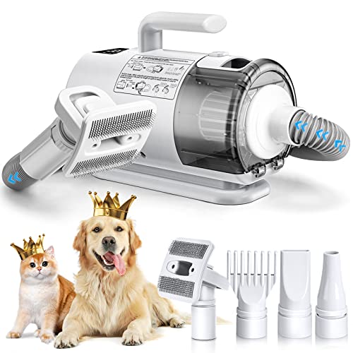 AIPERRO Pet Hair Dryer Blower and Vacuum 2 in 1 for Grooming with Adjustable Speed & Temperature Control Dog Blow Dryer and Professional Pet Grooming Vacuum