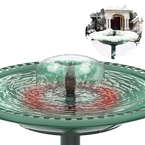AISITIN Bird Bath Heater with Fountain Pump, for Outdoors in Winter, Thermostatically Controlled, with 5.9Ft Cord and Auto Shut Off Function for Patio Garden Birdbath, 48W Black